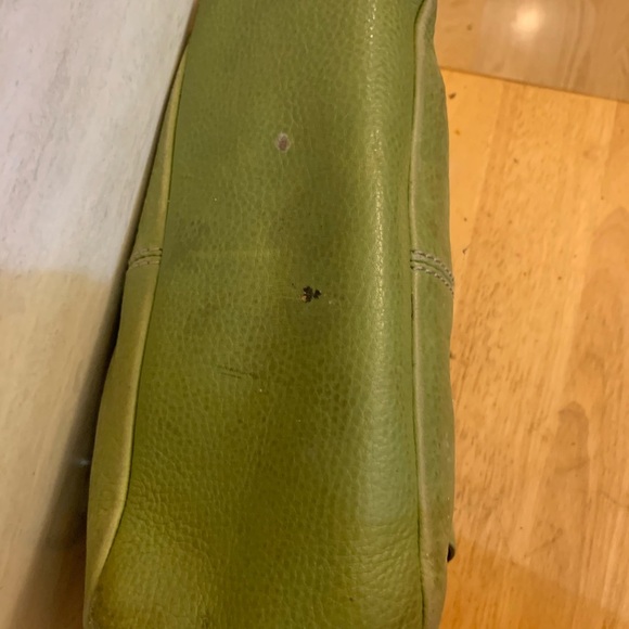 Fossil Avocado Green, Cow Hide Leather Satchel Bag/ Crossbody Purse - Picture 13 of 16